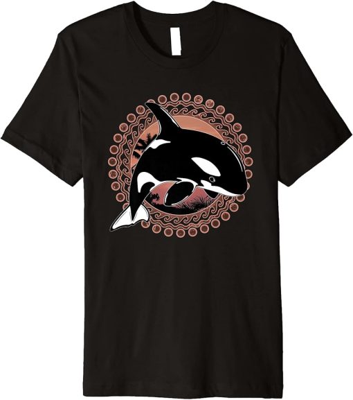 Cute orca and Sunset Premium T-Shirt